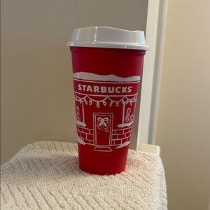 NEW 2026 Limited Starbucks Red Holiday Cup with White Lid Dishwasher Safe 16 oz